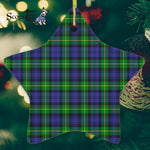 Gordon Modern Tartan Ornament Star Ornament, Christmas Star Decorations, ceramic ornament, Plaid Star Ceramic Ornament, Christmas Ornament Decorations Gift
