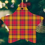 Scrymgeour Tartan Ornament Star Ornament, Christmas Star Decorations, ceramic ornament, Plaid Star Ceramic Ornament, Christmas Ornament Decorations Gift