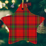 Seton Tartan Ornament Star Ornament, Christmas Star Decorations, ceramic ornament, Plaid Star Ceramic Ornament, Christmas Ornament Decorations Gift