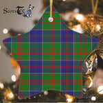 Stewart Of Appin Hunting Modern Tartan Ornament Star Ornament, Christmas Star Decorations, ceramic ornament, Plaid Star Ceramic Ornament, Christmas Ornament Decorations Gift