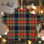 Stewart Black Tartan Ornament Star Ornament, Christmas Star Decorations, ceramic ornament, Plaid Star Ceramic Ornament, Christmas Ornament Decorations Gift