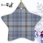 Tweedie Tartan Ornament Star Ornament, Christmas Star Decorations, ceramic ornament, Plaid Star Ceramic Ornament, Christmas Ornament Decorations Gift