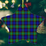 Sempill Tartan Ornament Star Ornament, Christmas Star Decorations, ceramic ornament, Plaid Star Ceramic Ornament, Christmas Ornament Decorations Gift