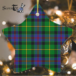 Tait Tartan Ornament Star Ornament, Christmas Star Decorations, ceramic ornament, Plaid Star Ceramic Ornament, Christmas Ornament Decorations Gift
