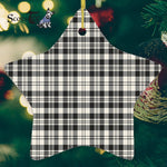 Scott Black White Modern Tartan Ornament Star Ornament, Christmas Star Decorations, ceramic ornament, Plaid Star Ceramic Ornament, Christmas Ornament Decorations Gift