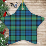 Gordon Ancient Tartan Ornament Star Ornament, Christmas Star Decorations, ceramic ornament, Plaid Star Ceramic Ornament, Christmas Ornament Decorations Gift
