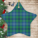 Glen Ancient Tartan Ornament Star Ornament, Christmas Star Decorations, ceramic ornament, Plaid Star Ceramic Ornament, Christmas Ornament Decorations Gift