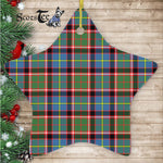 Glass Tartan Ornament Star Ornament, Christmas Star Decorations, ceramic ornament, Plaid Star Ceramic Ornament, Christmas Ornament Decorations Gift