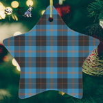 Garden Tartan Ornament Star Ornament, Christmas Star Decorations, ceramic ornament, Plaid Star Ceramic Ornament, Christmas Ornament Decorations Gift