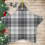Glen Grey Tartan Ornament Star Ornament, Christmas Star Decorations, ceramic ornament, Plaid Star Ceramic Ornament, Christmas Ornament Decorations Gift