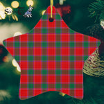 Gordon Of Abergeldie Tartan Ornament Star Ornament, Christmas Star Decorations, ceramic ornament, Plaid Star Ceramic Ornament, Christmas Ornament Decorations Gift
