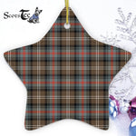 Sutherland Weathered Tartan Ornament Star Ornament, Christmas Star Decorations, ceramic ornament, Plaid Star Ceramic Ornament, Christmas Ornament Decorations Gift