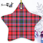 Udny Tartan Ornament Star Ornament, Christmas Star Decorations, ceramic ornament, Plaid Star Ceramic Ornament, Christmas Ornament Decorations Gift