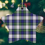 Gordon Dress Modern Tartan Ornament Star Ornament, Christmas Star Decorations, ceramic ornament, Plaid Star Ceramic Ornament, Christmas Ornament Decorations Gift