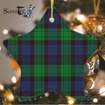 Stewart Old Modern Tartan Ornament Star Ornament, Christmas Star Decorations, ceramic ornament, Plaid Star Ceramic Ornament, Christmas Ornament Decorations Gift