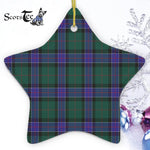 Sinclair Hunting Modern Tartan Ornament Star Ornament, Christmas Star Decorations, ceramic ornament, Plaid Star Ceramic Ornament, Christmas Ornament Decorations Gift