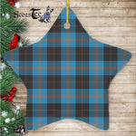 Garden Tartan Ornament Star Ornament, Christmas Star Decorations, ceramic ornament, Plaid Star Ceramic Ornament, Christmas Ornament Decorations Gift