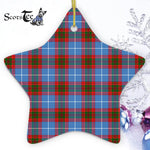 Skirving Tartan Ornament Star Ornament, Christmas Star Decorations, ceramic ornament, Plaid Star Ceramic Ornament, Christmas Ornament Decorations Gift