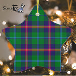 Young Tartan Ornament Star Ornament, Christmas Star Decorations, ceramic ornament, Plaid Star Ceramic Ornament, Christmas Ornament Decorations Gift