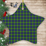 Gordon Tartan Ornament Star Ornament, Christmas Star Decorations, ceramic ornament, Plaid Star Ceramic Ornament, Christmas Ornament Decorations Gift