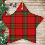 Seton Tartan Ornament Star Ornament, Christmas Star Decorations, ceramic ornament, Plaid Star Ceramic Ornament, Christmas Ornament Decorations Gift