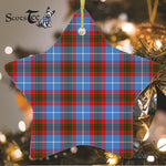 Spalding Tartan Ornament Star Ornament, Christmas Star Decorations, ceramic ornament, Plaid Star Ceramic Ornament, Christmas Ornament Decorations Gift