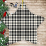 Scott Black White Modern Tartan Ornament Star Ornament, Christmas Star Decorations, ceramic ornament, Plaid Star Ceramic Ornament, Christmas Ornament Decorations Gift