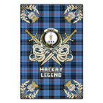 Scotstee Shop - Scotstee Shop MacKay Blue Clan Crest Golf Courage Gold Thistle Tartan Garden Flag