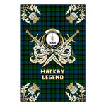 Scotstee Shop - Scotstee Shop MacKay Modern Clan Crest Golf Courage Gold Thistle Tartan Garden Flag