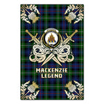 Scotstee Shop - Scotstee Shop MacKenzie Modern Clan Crest Golf Courage Gold Thistle Tartan Garden Flag