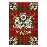 Scotstee Shop - Scotstee Shop MacKinnon Modern Clan Crest Golf Courage Gold Thistle Tartan Garden Flag