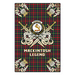 Scotstee Shop - Scotstee Shop MacKintosh Hunting Modern Clan Crest Golf Courage Gold Thistle Tartan Garden Flag