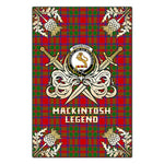 Scotstee Shop - Scotstee Shop MacKintosh Modern Clan Crest Golf Courage Gold Thistle Tartan Garden Flag