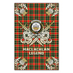 Scotstee Shop - Scotstee Shop MacLachlan Hunting Modern Clan Crest Golf Courage Gold Thistle Tartan Garden Flag