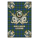 Scotstee Shop - Scotstee Shop MacLaren Ancient Clan Crest Golf Courage Gold Thistle Tartan Garden Flag