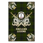 Scotstee Shop - Scotstee Shop MacLean Hunting Clan Crest Golf Courage Gold Thistle Tartan Garden Flag