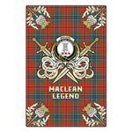 Scotstee Shop - Scotstee Shop MacLean of Duart Ancient Clan Crest Golf Courage Gold Thistle Tartan Garden Flag