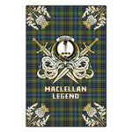 Scotstee Shop - Scotstee Shop MacLellan Ancient Clan Crest Golf Courage Gold Thistle Tartan Garden Flag