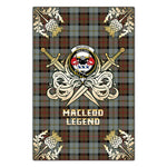 Scotstee Shop - Scotstee Shop MacLeod of Harris Weathered Clan Crest Golf Courage Gold Thistle Tartan Garden Flag