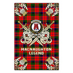 Scotstee Shop - Scotstee Shop MacNaughton Modern Clan Crest Golf Courage Gold Thistle Tartan Garden Flag