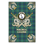 Scotstee Shop - Scotstee Shop MacNeil of Colonsay Ancient Clan Crest Golf Courage Gold Thistle Tartan Garden Flag