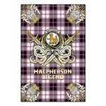 Scotstee Shop - Scotstee Shop MacPherson Hunting Modern Clan Crest Golf Courage Gold Thistle Tartan Garden Flag