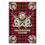 Scotstee Shop - Scotstee Shop MacPherson Modern Clan Crest Golf Courage Gold Thistle Tartan Garden Flag