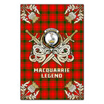 Scotstee Shop - Scotstee Shop MacQuarrie Modern Clan Crest Golf Courage Gold Thistle Tartan Garden Flag