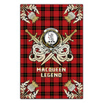 Scotstee Shop - Scotstee Shop MacQueen Modern Clan Crest Golf Courage Gold Thistle Tartan Garden Flag