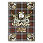 Scotstee Shop - Scotstee Shop MacRae Hunting Weathered Clan Crest Golf Courage Gold Thistle Tartan Garden Flag