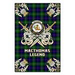 Scotstee Shop - Scotstee Shop MacThomas Modern Clan Crest Golf Courage Gold Thistle Tartan Garden Flag