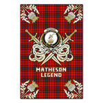 Scotstee Shop - Scotstee Shop Matheson Modern Clan Crest Golf Courage Gold Thistle Tartan Garden Flag