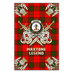 Scotstee Shop - Scotstee Shop Maxtone Clan Crest Golf Courage Gold Thistle Tartan Garden Flag