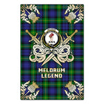 Scotstee Shop - Scotstee Shop Meldrum Clan Crest Golf Courage Gold Thistle Tartan Garden Flag